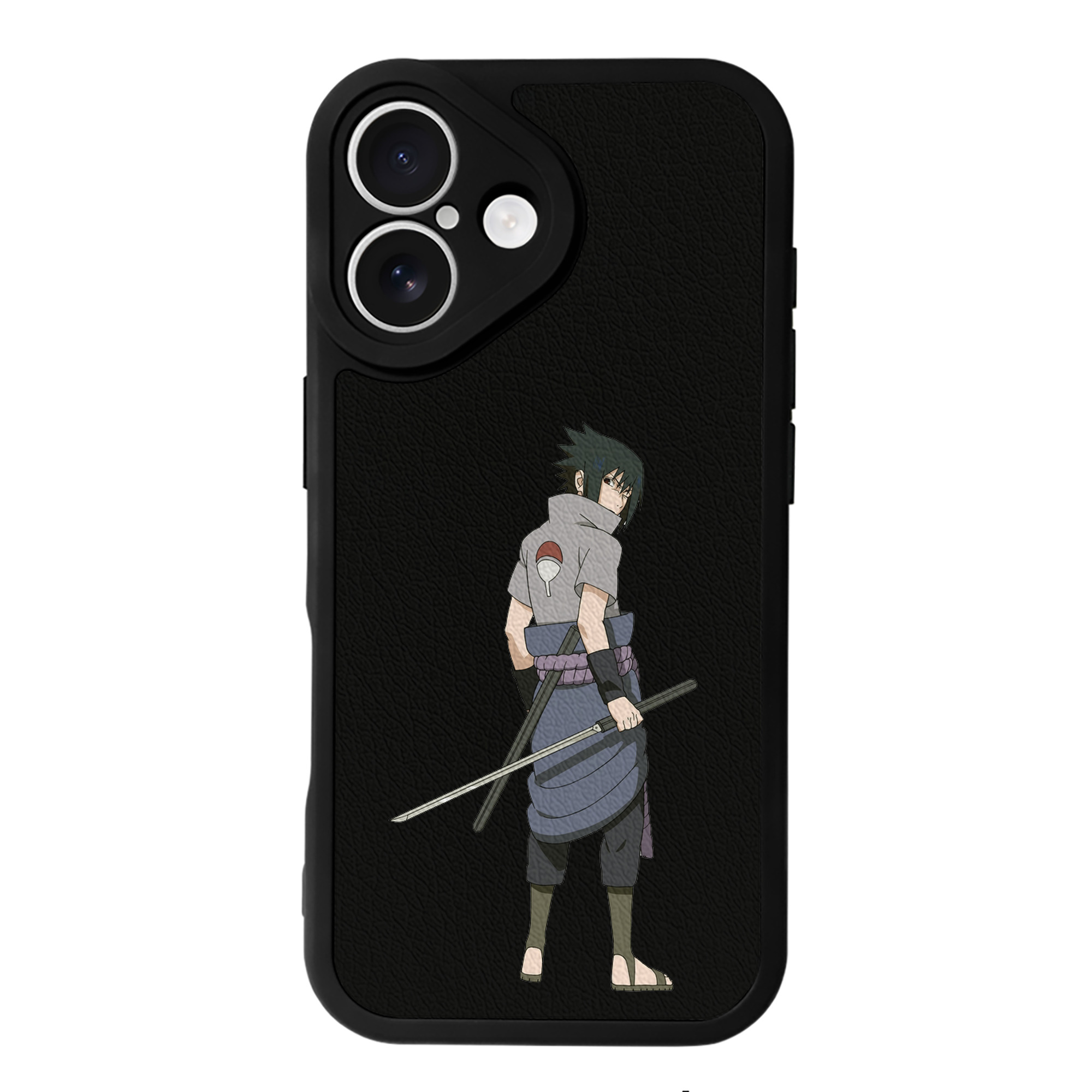 （画像用） NARUTO -ナルト- うちは サスケ Uchiha Sasuke 【iPhone 16シリーズ対応】シリコンスマホケース（レザー調） 材質：シリコン